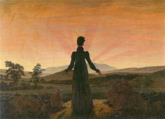 Woman in front of the Setting Sun