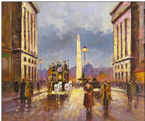 Cities oil painting