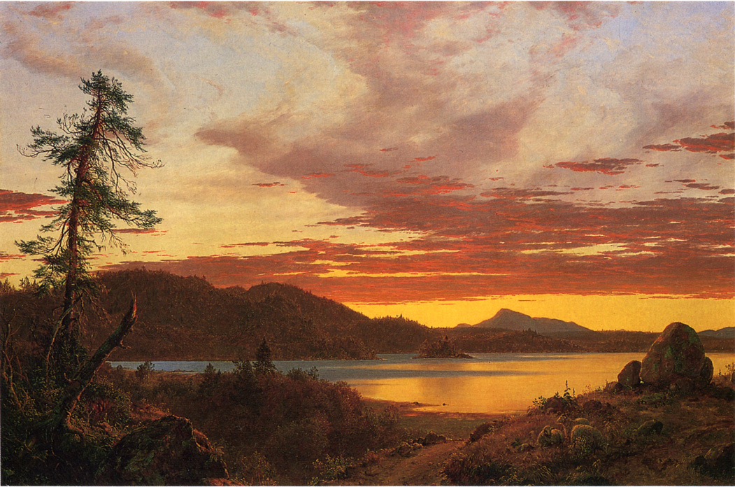 Landscape oil painting,Landscape oil painting,Sunset 1856 By Church