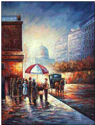 Cities oil painting