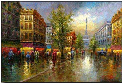 Paris Street oil painting