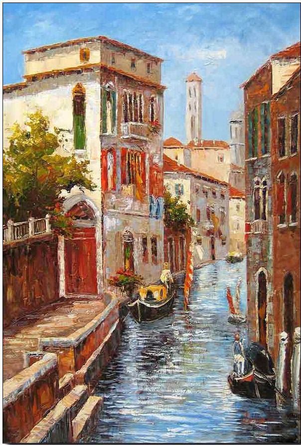 Cities oil painting