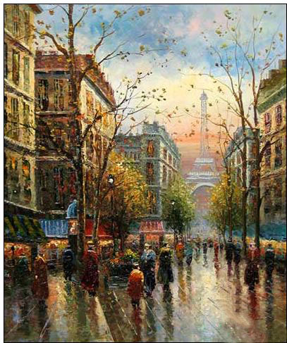 Cities oil painting