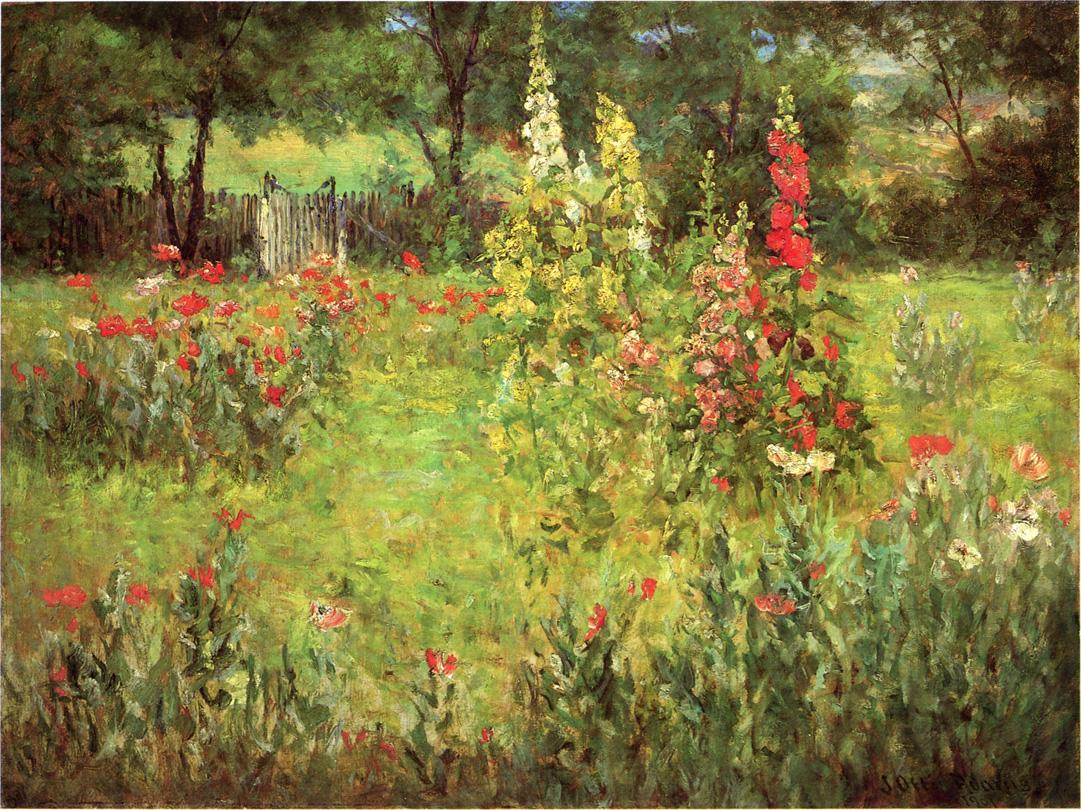 Garden scenery oil painting