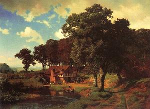 A Rustic Mill Albert Bierstadt Oil Painting