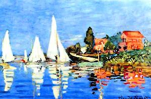 Boats at Argenteuil Oil Painting