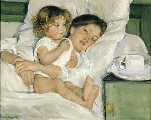 Breakfast in Bed Mary Cassatt Oil Painting