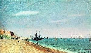 Brighton Beach with Colliers Oil Painting