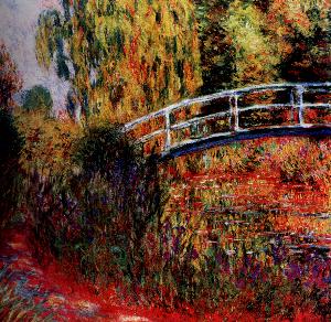 Japanese Bridge Oil Painting