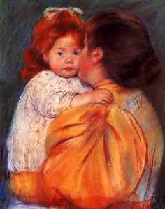 Maternal Kiss Mary Cassatt Oil Painting