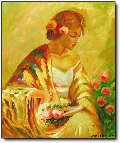 Woman oil painting