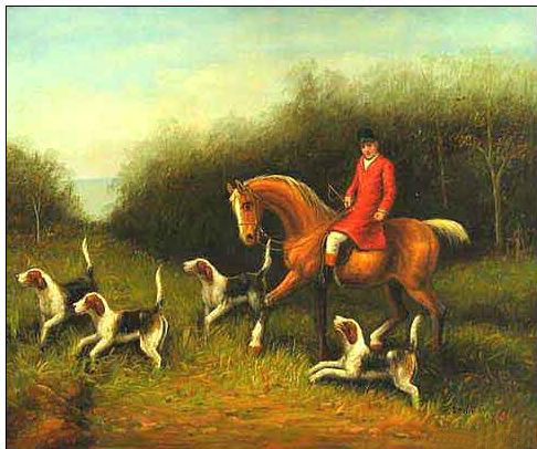 Hunting oil painting