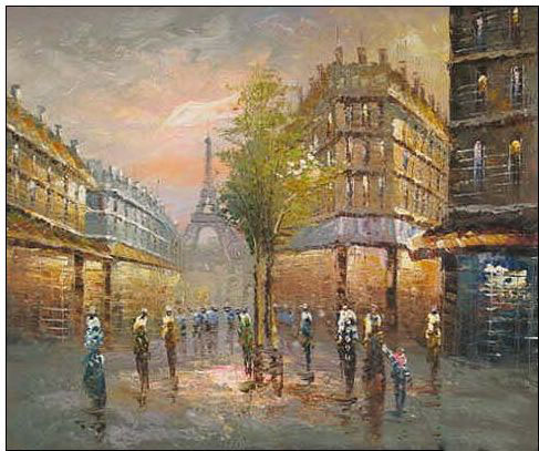 Cities oil painting