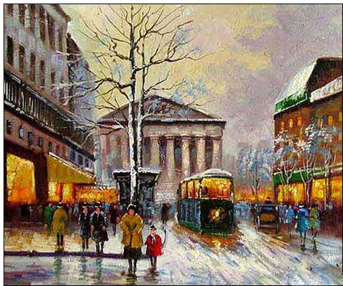 Cities oil painting