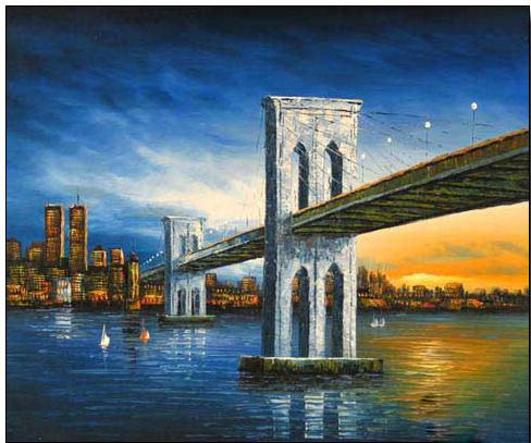 Cities oil painting