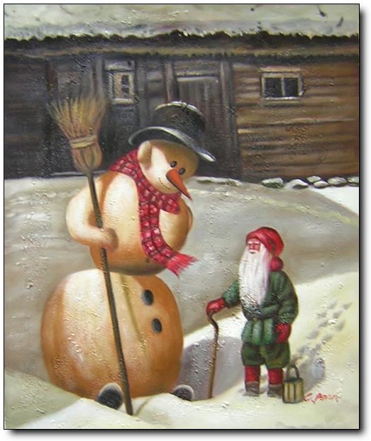 Christmas oil painting