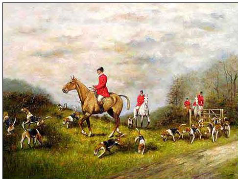 Hunting oil painting