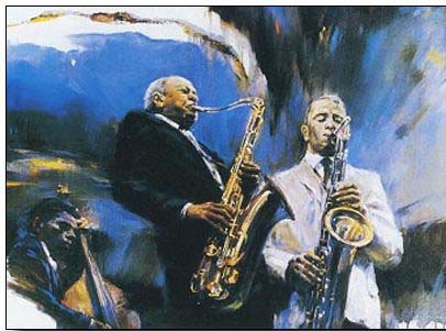 Jazz oil painting