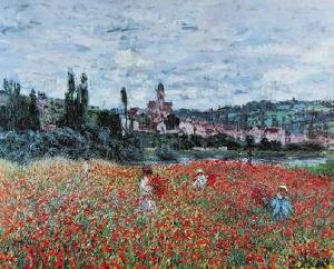 Corn - Poppies Near Vetheuil Oil Painting