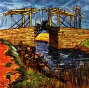 Langlois Bridge at Arles %28sketch%29 Oil Painting