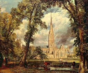 Salisbury Cathedral from the Bishop%27s Grounds Oil Painting