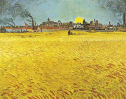 Sunset: Wheat Fields Near Arles Oil Painting