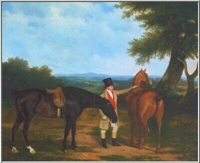 Two hunters and a Groom Oil Painting