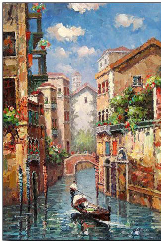 Cities oil painting