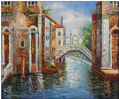 Cities oil painting