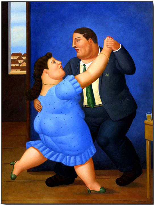 Fat person oil painting