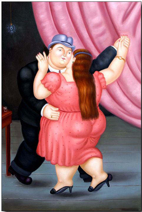 Fat person oil painting