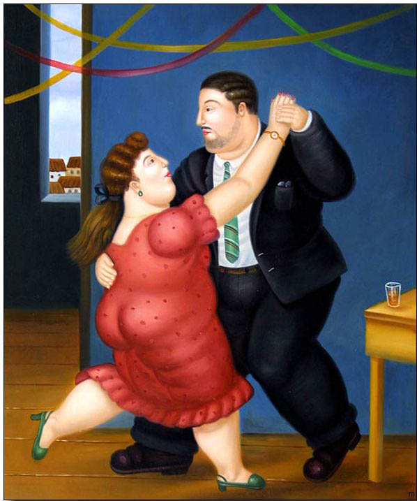 Fat person oil painting