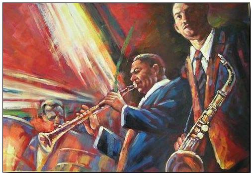 Jazz oil painting