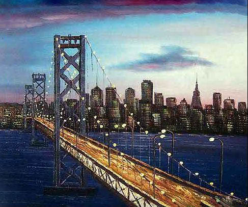 Cities oil painting