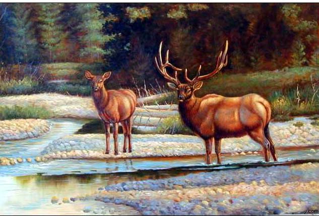 Animal oil painting