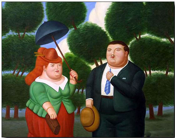 Fat person oil painting