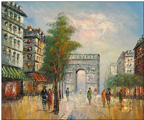 Paris Street oil painting