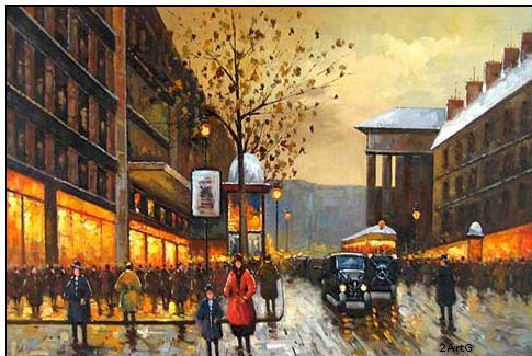 Cities oil painting