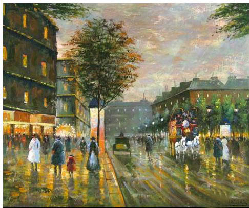 Cities oil painting