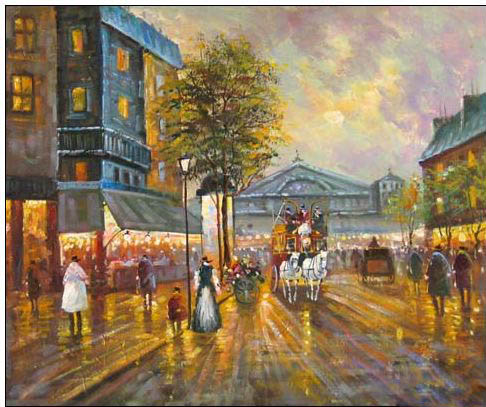 Cities oil painting