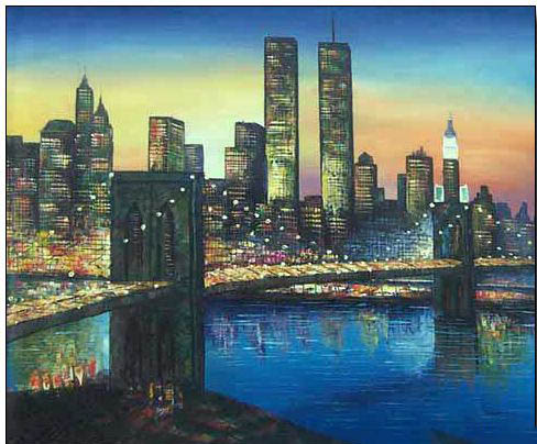 Cities oil painting