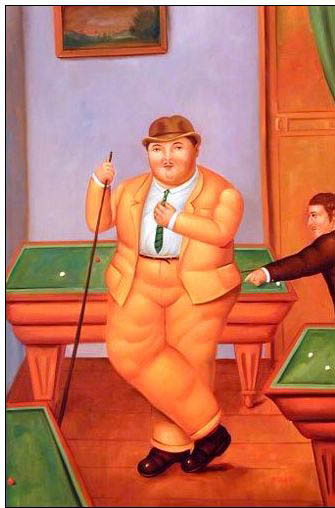 Fat person oil painting