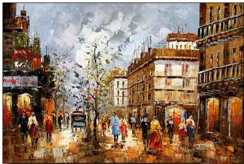 Cities oil painting