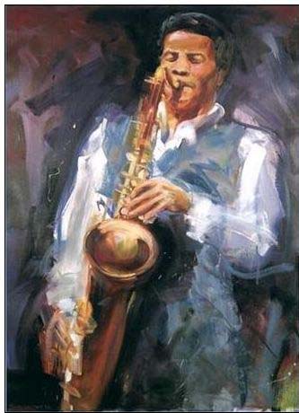 Jazz oil painting