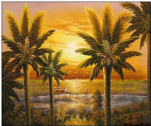 Palm oil painting