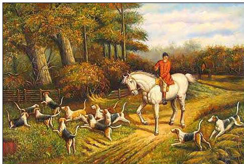 Hunting oil painting