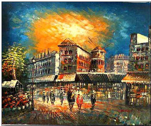 Cities oil painting