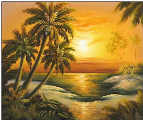 Palm oil painting