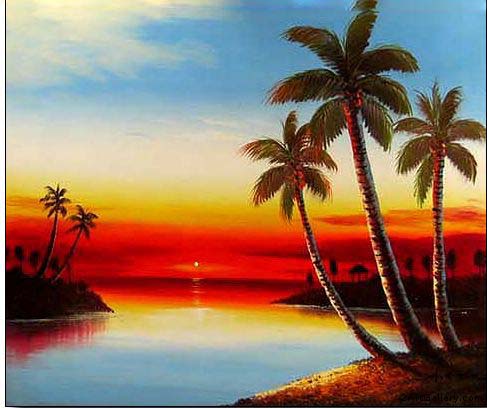 Palm oil painting