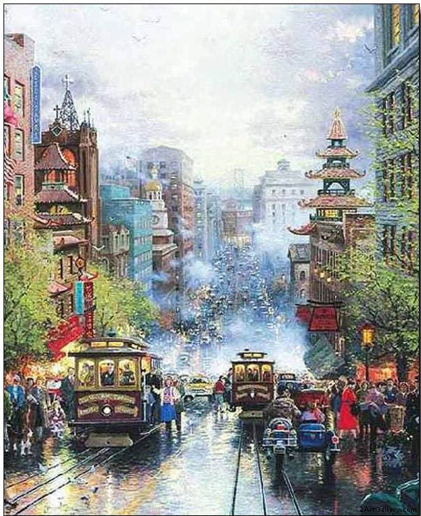 Cities oil painting